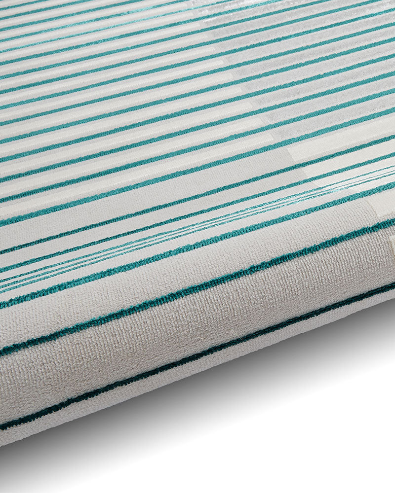 APOLLO 2681 GREY GREEN METALLIC STRIPE RUG