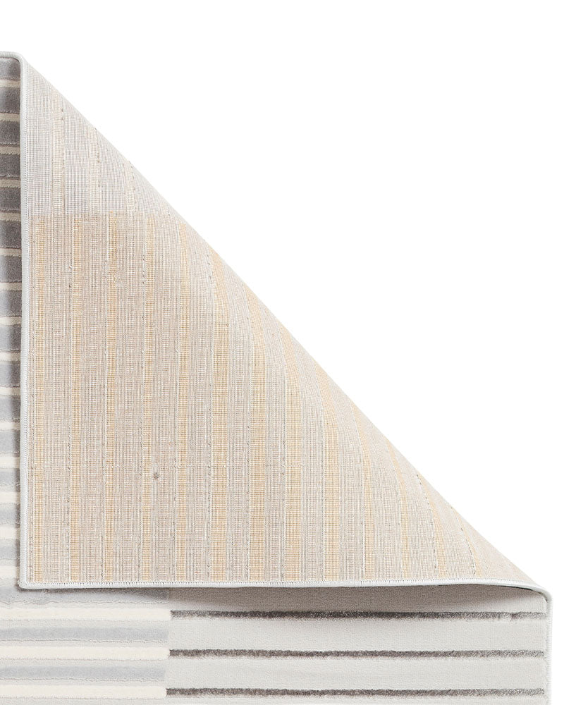 APOLLO 2681 GREY GOLD METALLIC STRIPE RUG