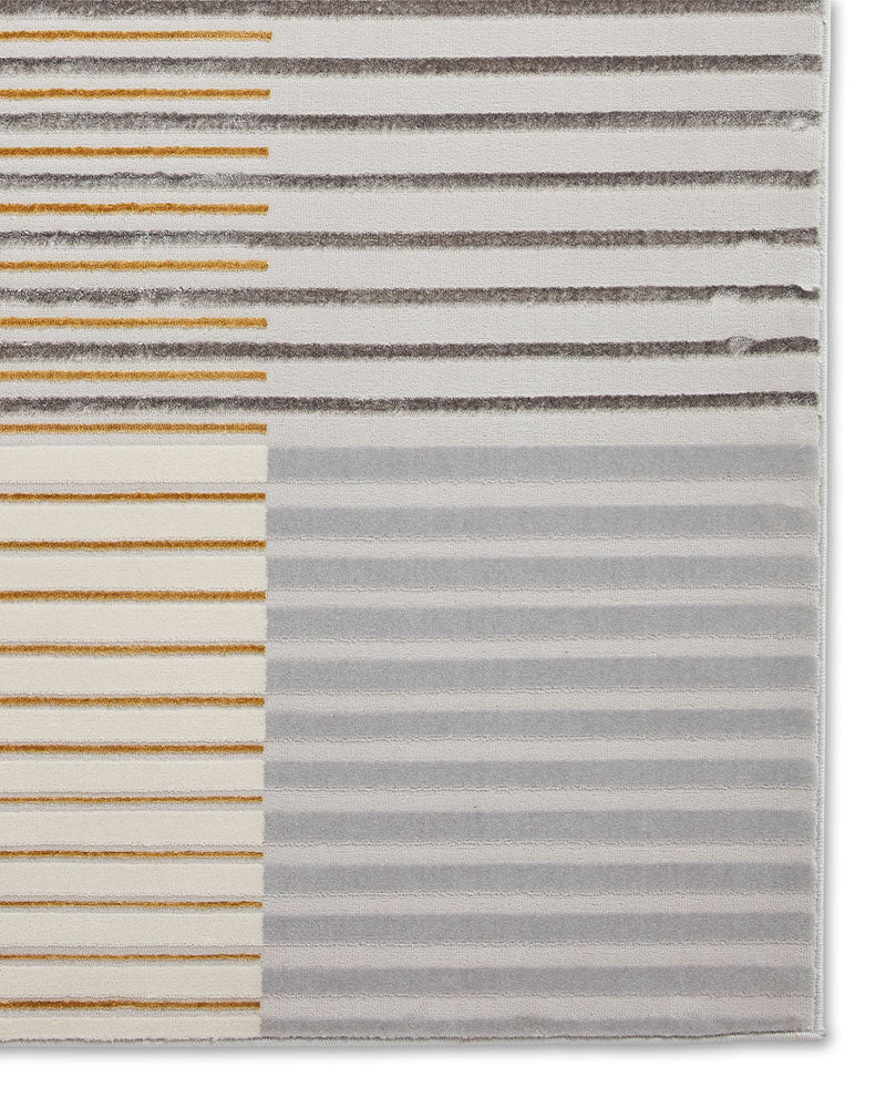 APOLLO 2681 GREY GOLD METALLIC STRIPE RUG