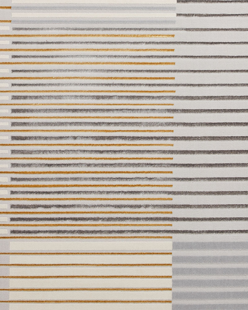 APOLLO 2681 GREY GOLD METALLIC STRIPE RUG