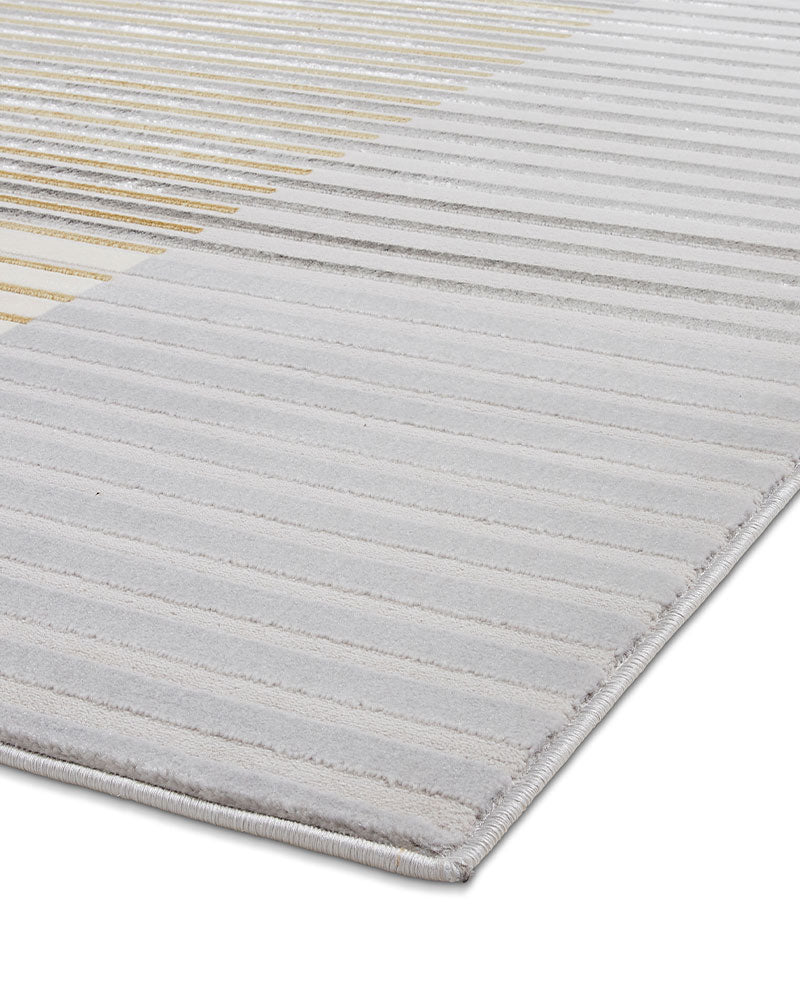 APOLLO 2681 GREY GOLD METALLIC STRIPE RUG