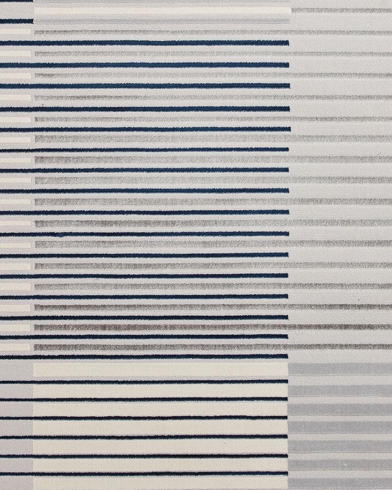 APOLLO 2681 GREY NAVY METALLIC STRIPE RUG