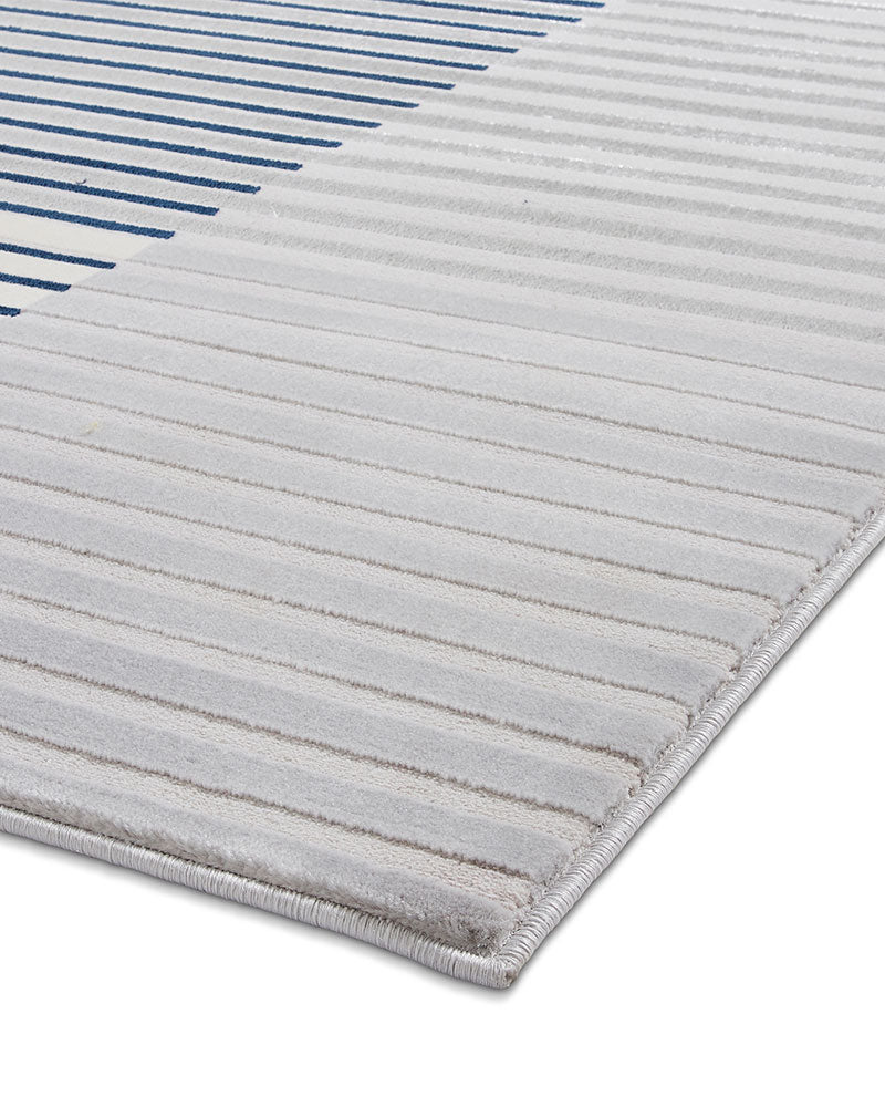 APOLLO 2681 GREY NAVY METALLIC STRIPE RUG