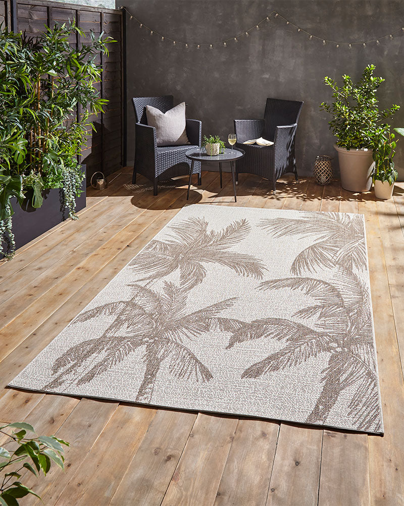 MIAMI BEIGE PALM A444 INDOOR / OUTDOOR RUG
