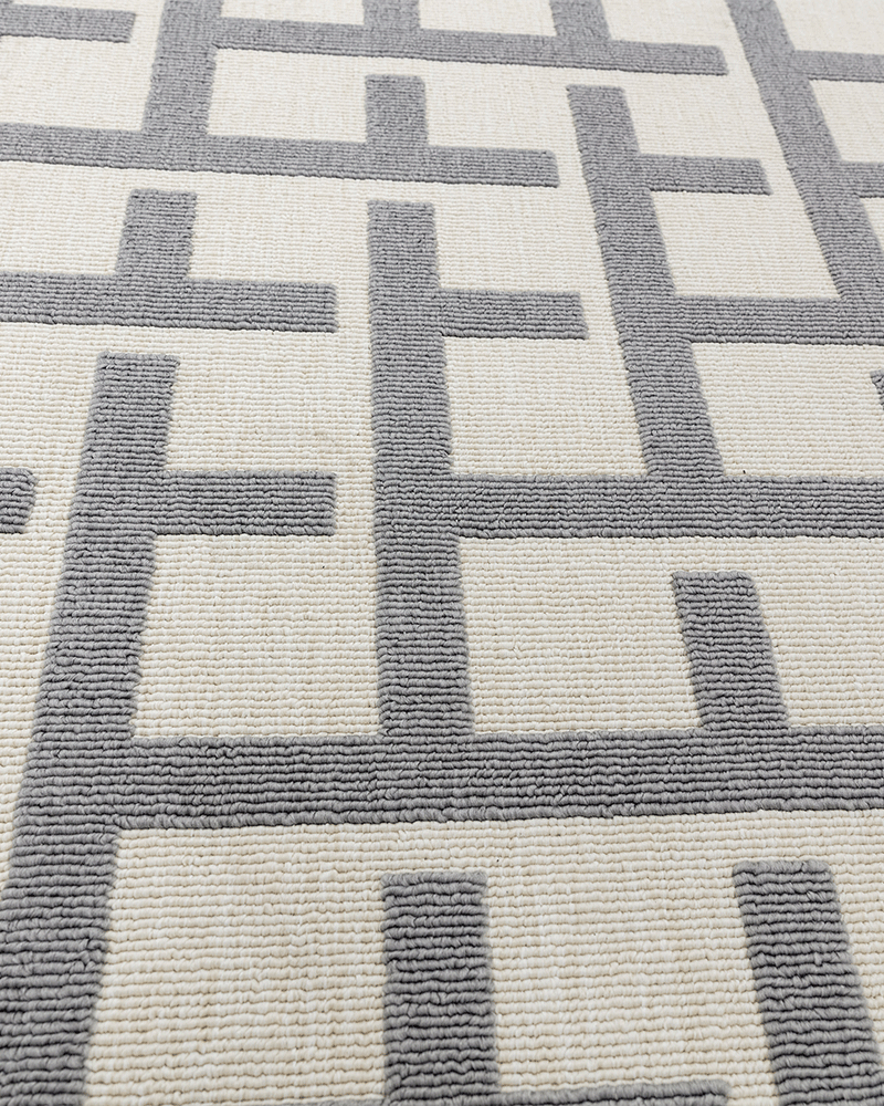 ANTIBES INDOOR / OUTDOOR AN03 WHITE GREY GRID RUG