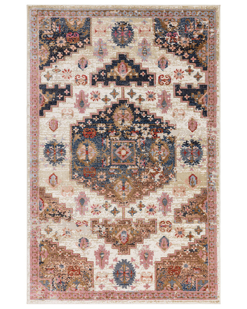 ZOLA ARAS VINTAGE PERSIAN STYLE TERRACOTTA BLUE RUG