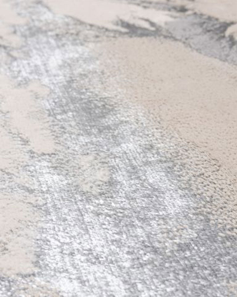 AURORA AU02 CLOUD BEIGE SILVER GREY METALLIC ABSTRACT RUG