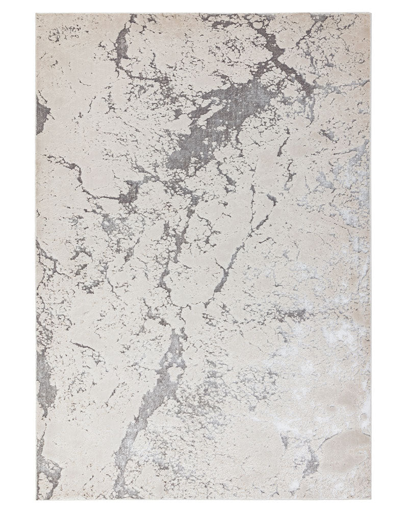 AURORA AU03 SOLAR SILVER GREY METALLIC MARBLE RUG
