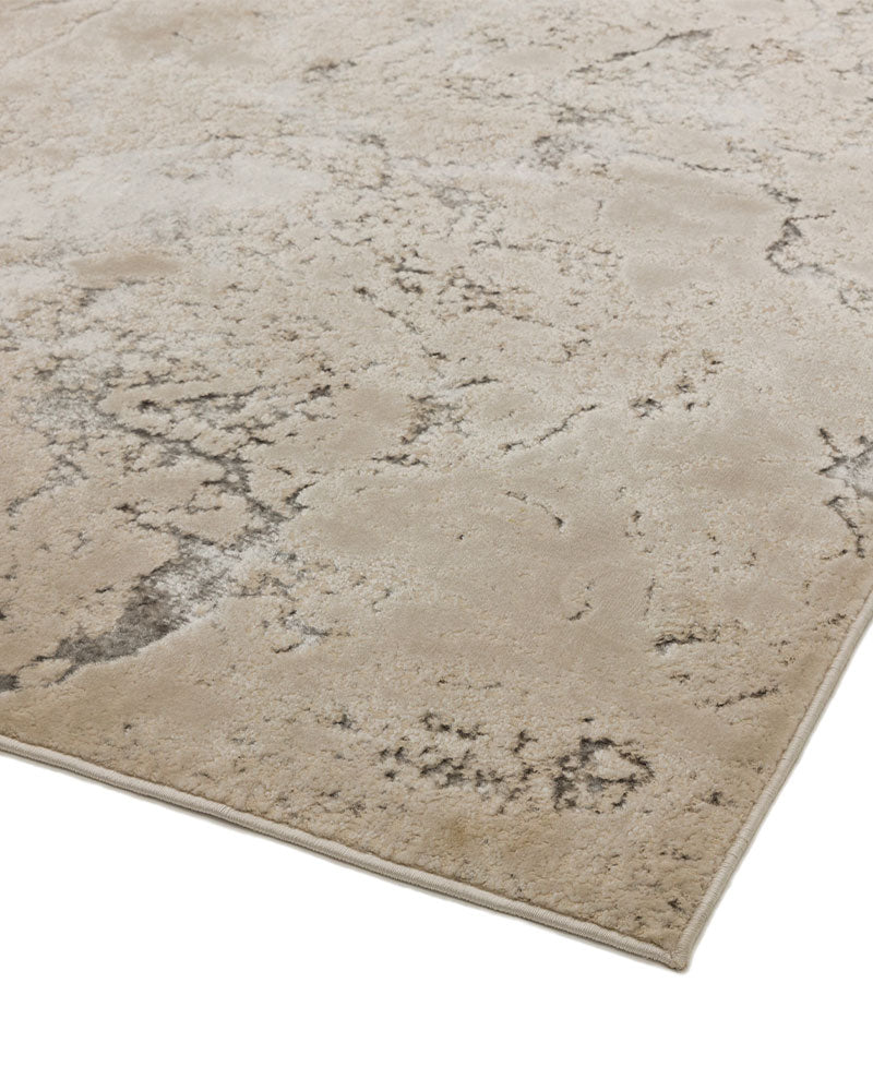 AURORA AU03 SOLAR SILVER GREY METALLIC MARBLE RUG