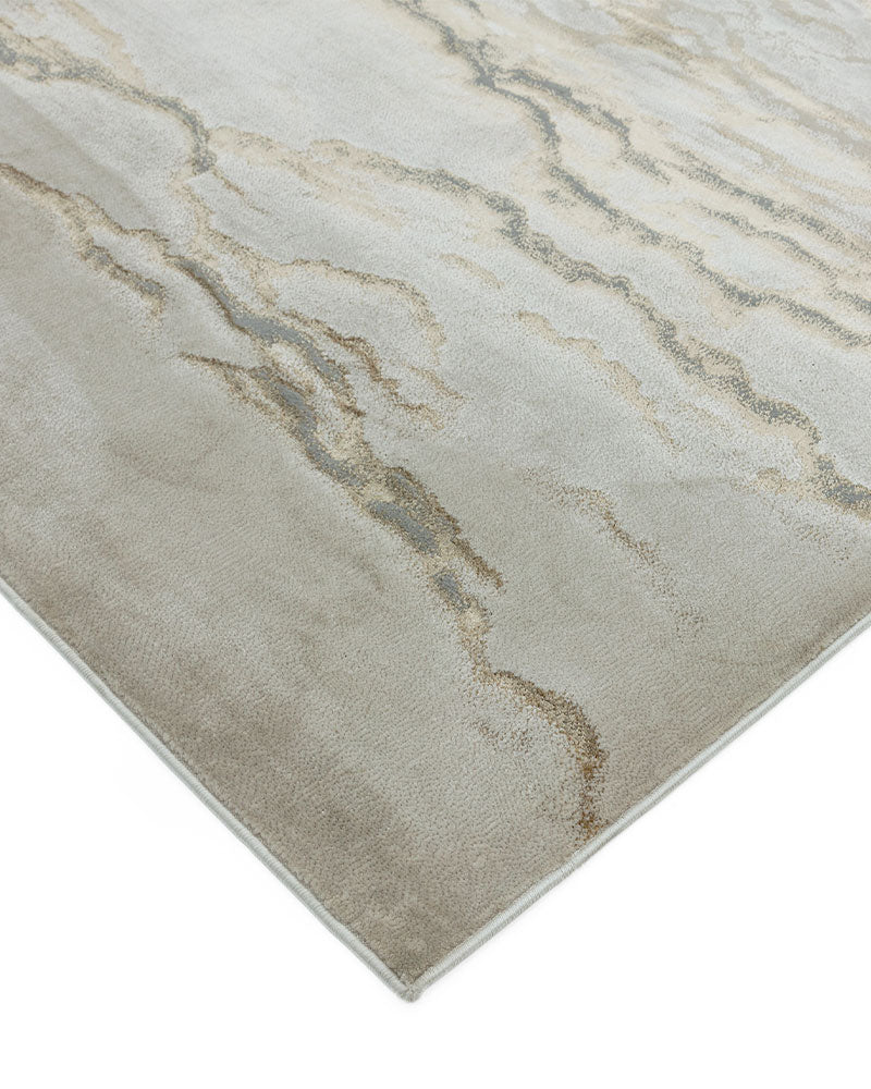 AURORA AU17 LINEA GOLD BRONZE METALLIC MARBLE ABSTRACT RUG