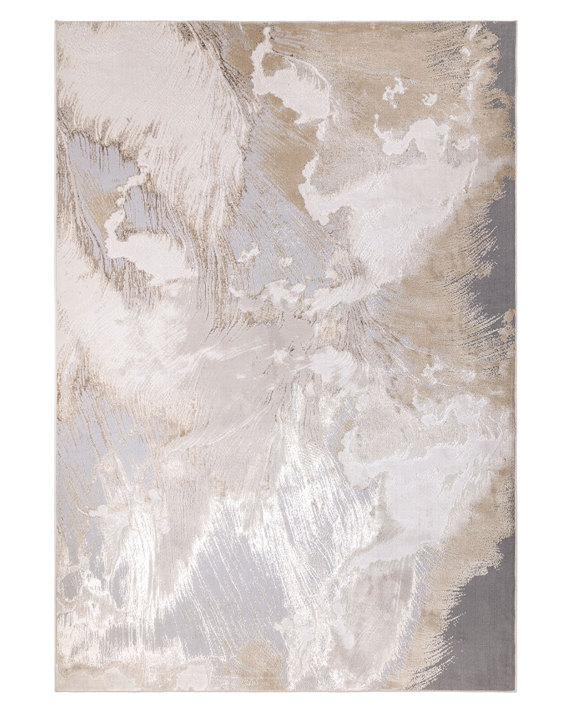 AURORA AU23 ETCH GOLD GREY METALLIC ABSTRACT RUG