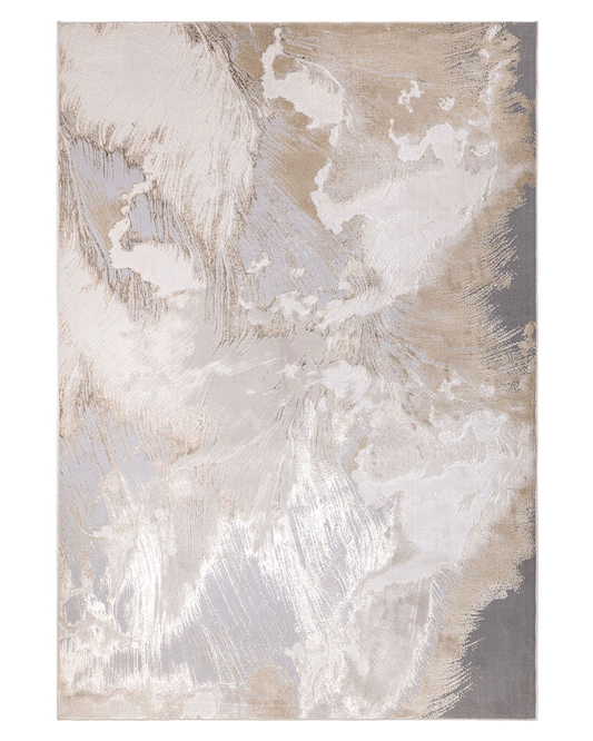 AURORA AU23 ETCH GOLD GREY METALLIC ABSTRACT RUG
