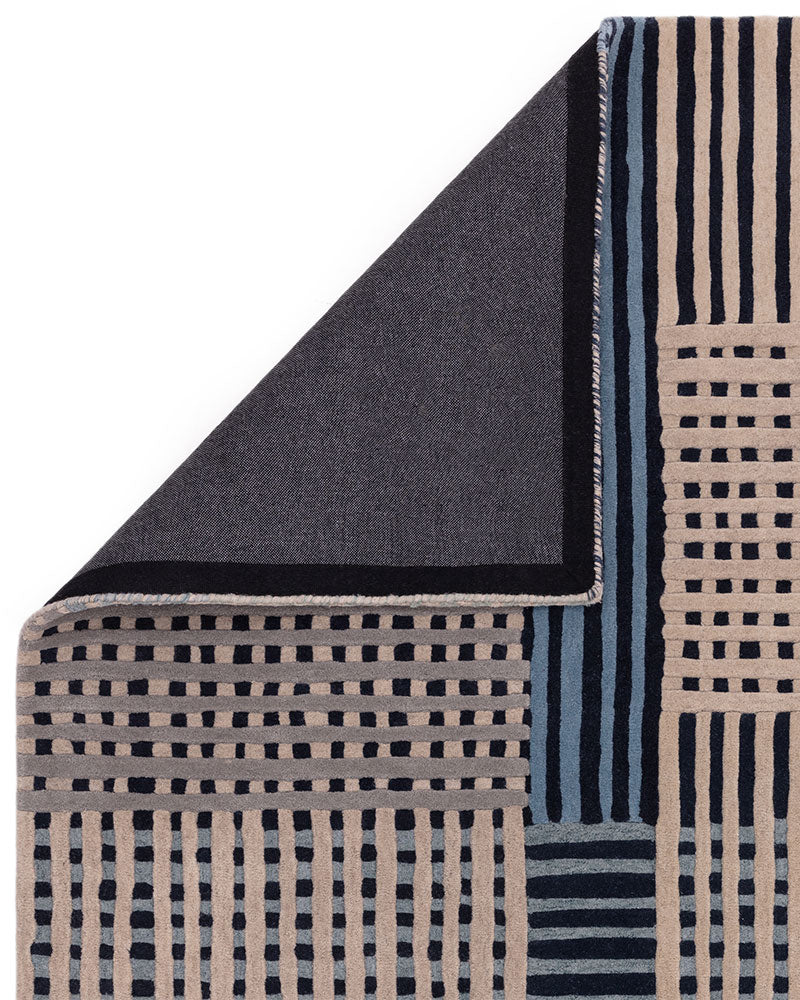 ASPECT BLUE MULTI BASKETWEAVE WOOL RUG