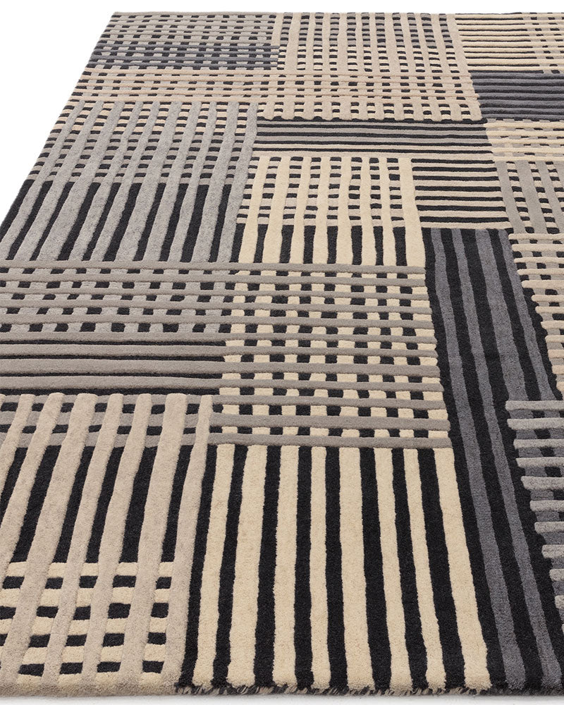 ASPECT GREY MULTI BASKETWEAVE WOOL RUG