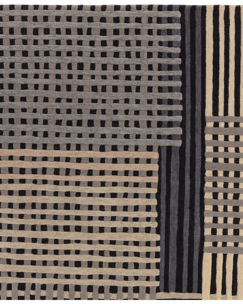ASPECT GREY MULTI BASKETWEAVE WOOL RUG