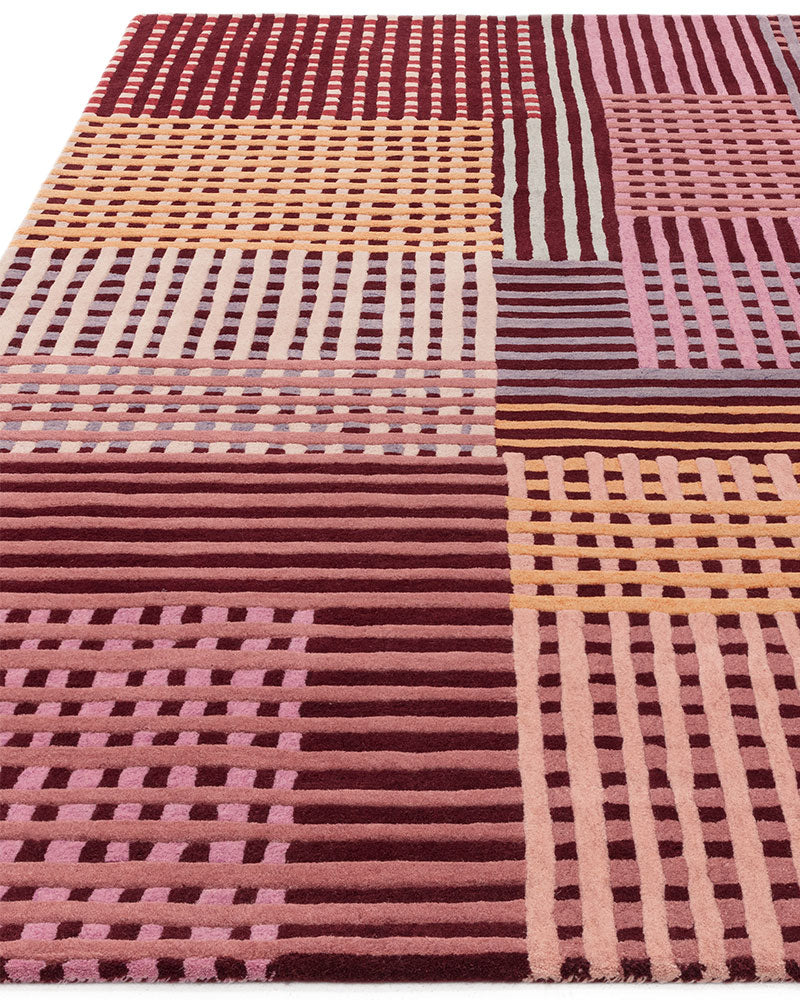 ASPECT RED MULTI BASKETWEAVE WOOL RUG