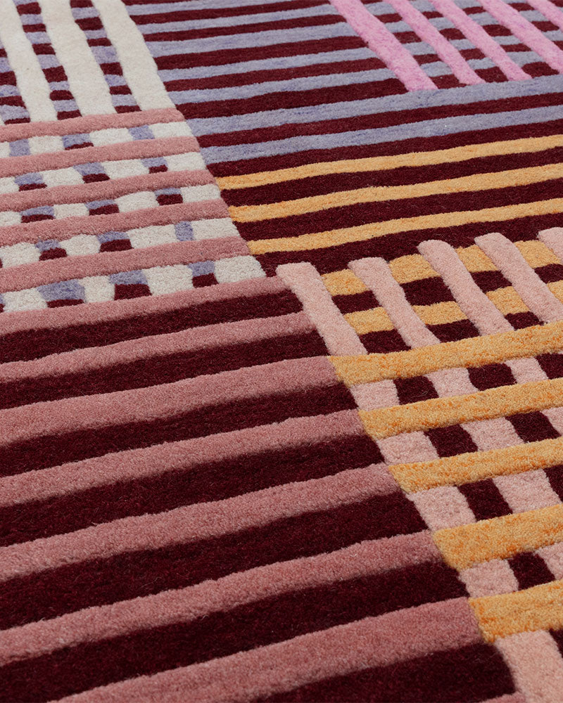 ASPECT RED MULTI BASKETWEAVE WOOL RUG