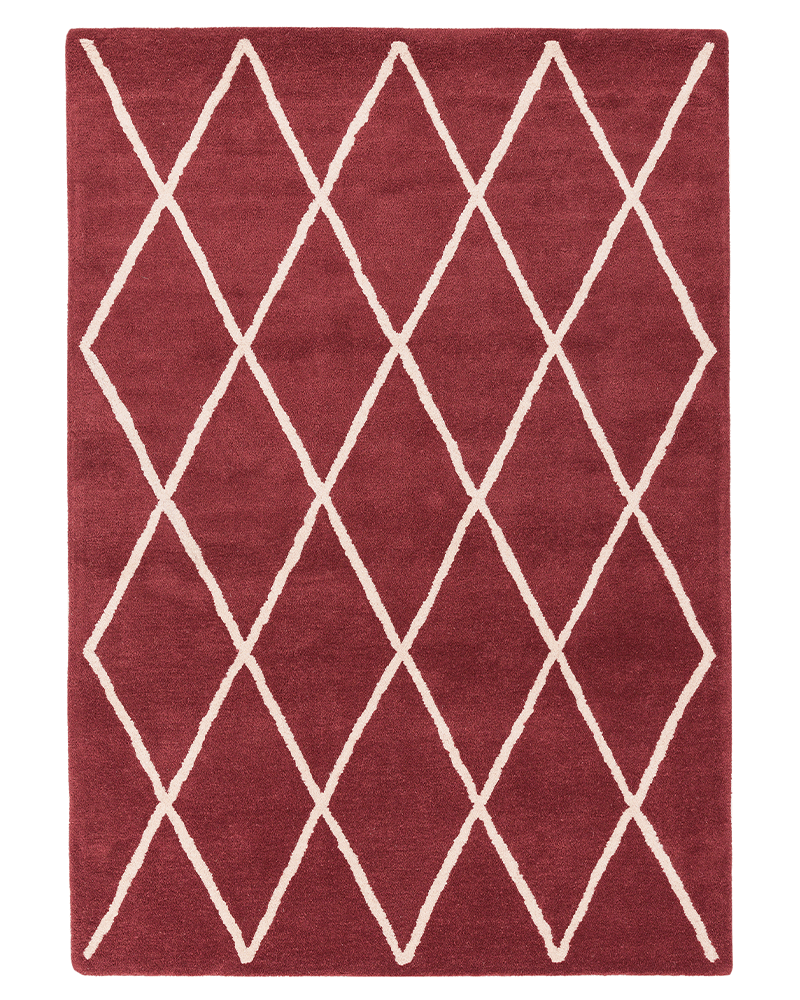 ALBANY DIAMOND BERRY RED WOOL RUG