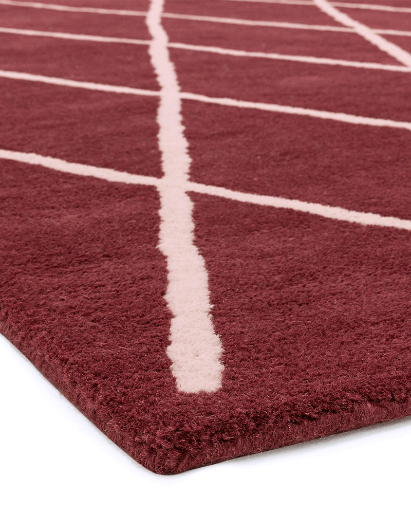 ALBANY DIAMOND BERRY RED WOOL RUG