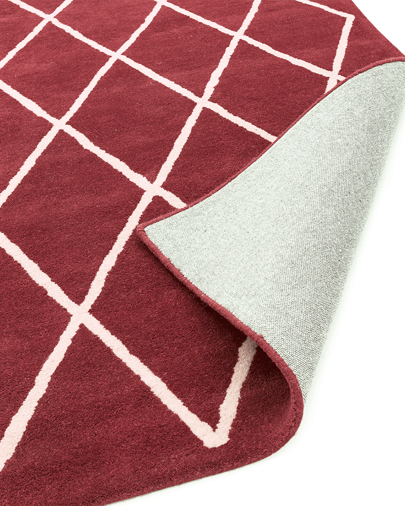 ALBANY DIAMOND BERRY RED WOOL RUG