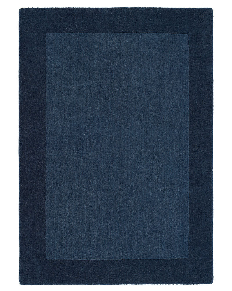 BORDER PLAIN NAVY WOOL RUG