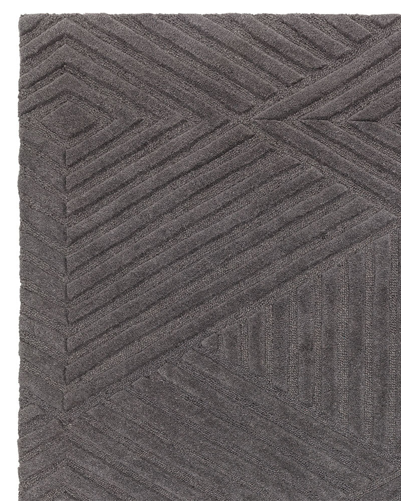HAGUE CHARCOAL HAND TUFTED 100% WOOL RUG