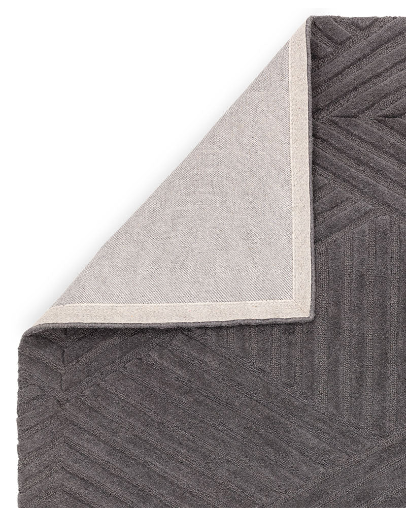 HAGUE CHARCOAL HAND TUFTED 100% WOOL RUG