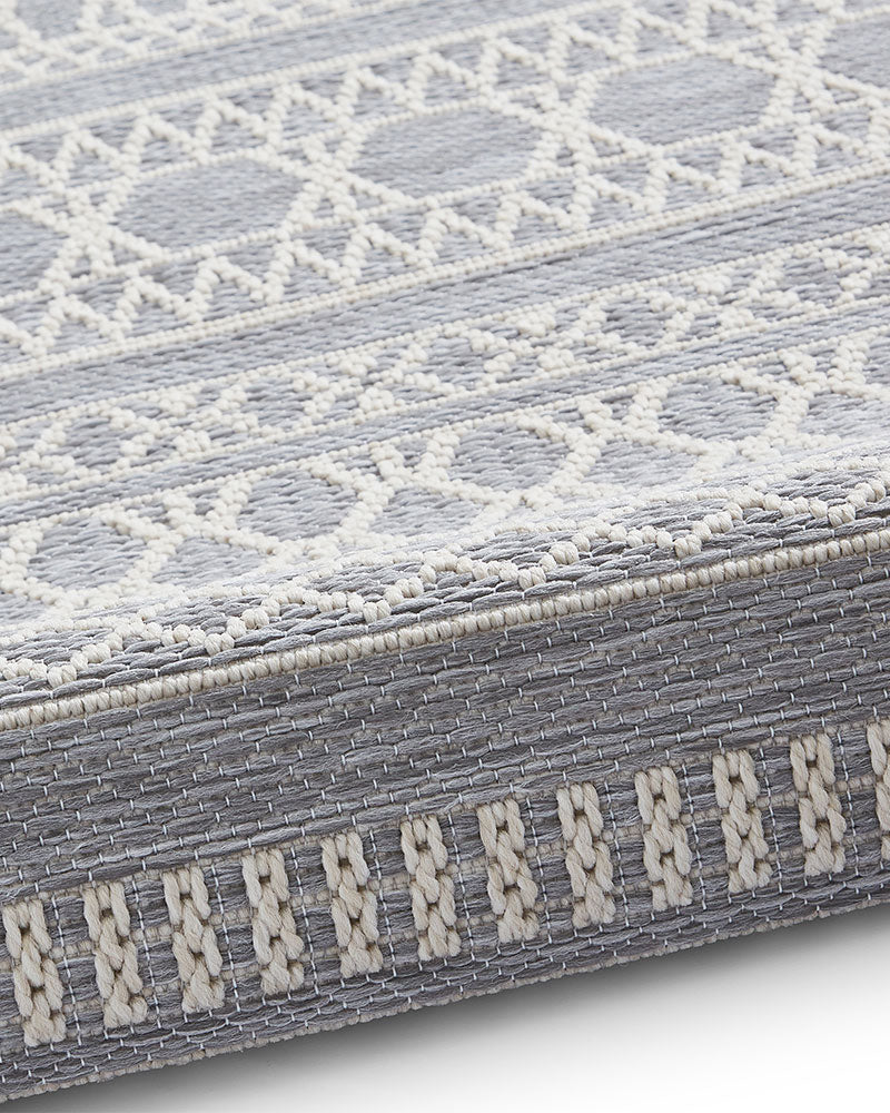 COAST 9421 GREY CREAM FLATWEAVE RUG