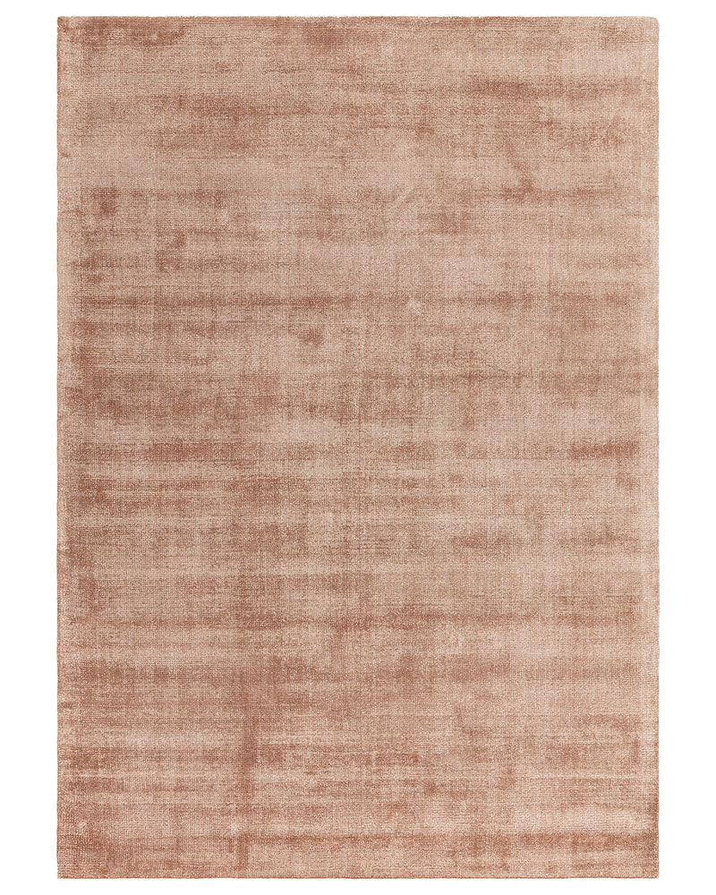 ASTON PLAIN VISCOSE COPPER DISTRESSED EFFECT SHIMMER RUG