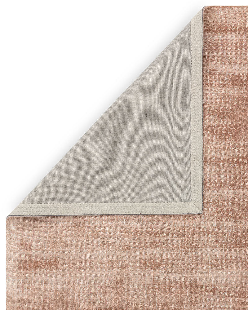 ASTON PLAIN VISCOSE COPPER DISTRESSED EFFECT SHIMMER RUG