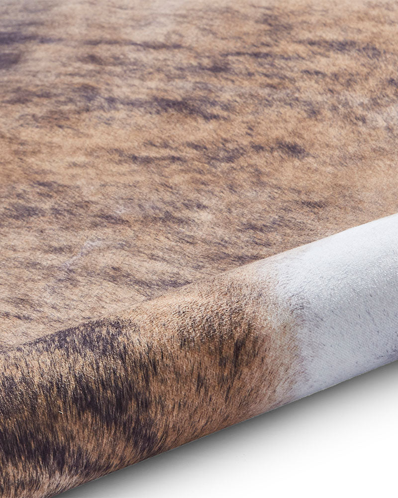 FAUX ANIMAL PRINT COW BROWN WHITE