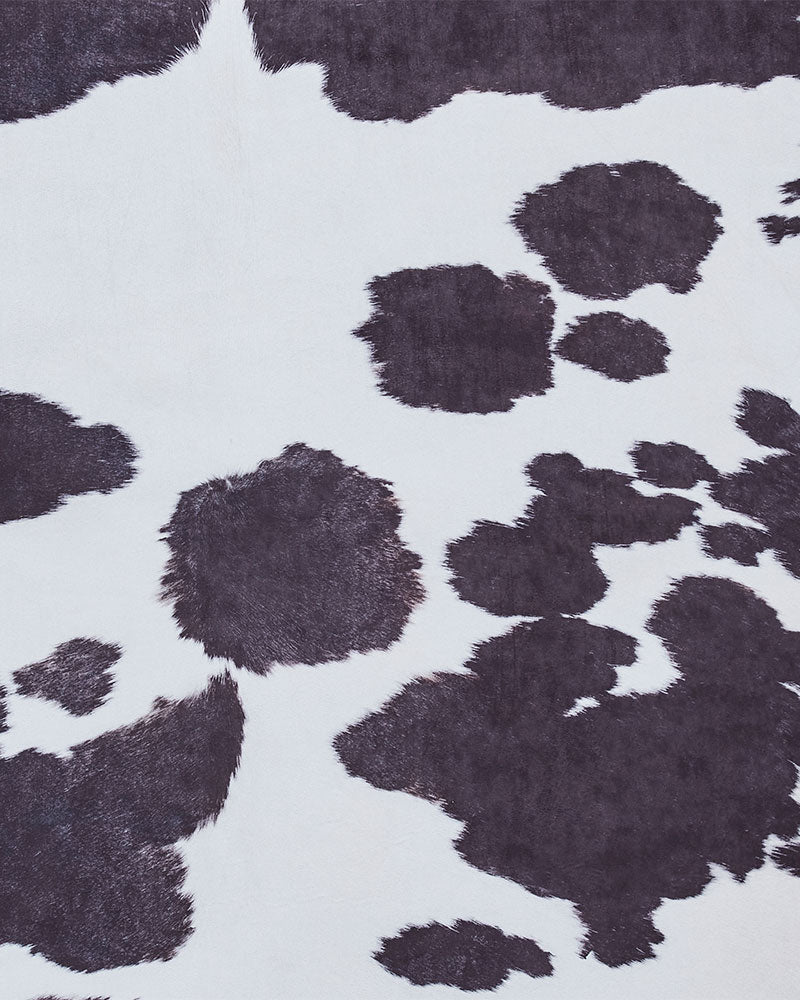FAUX ANIMAL PRINT COW BLACK WHITE
