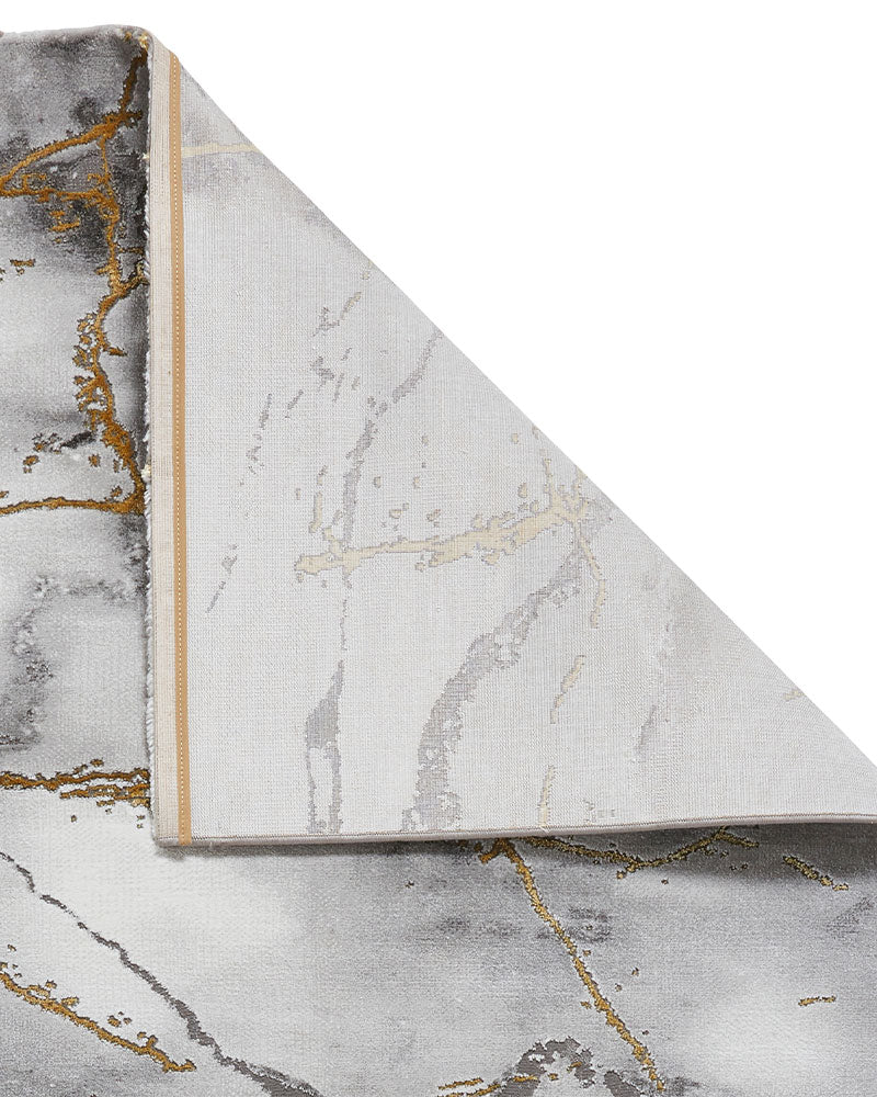 CRAFT 23270 GREY GOLD ABSTRACT MARBLE RUG