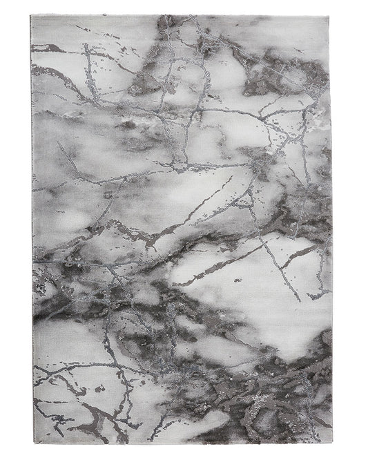 CRAFT 23270 GREY SILVER ABSTRACT MARBLE RUG