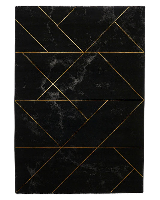 CRAFT 23299 BLACK GOLD GEOMETRIC RUG