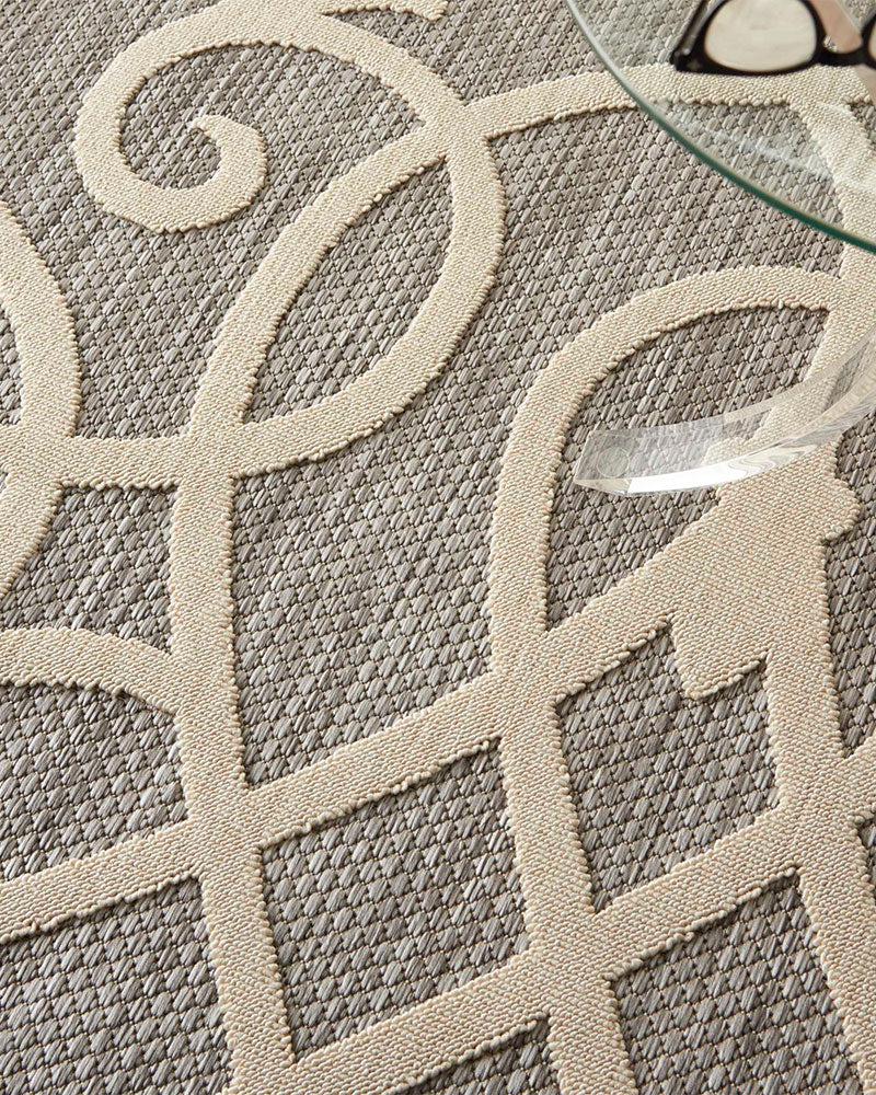 COZUMEL CZM04 SCROLL INDOOR OUTDOOR GREY CREAM