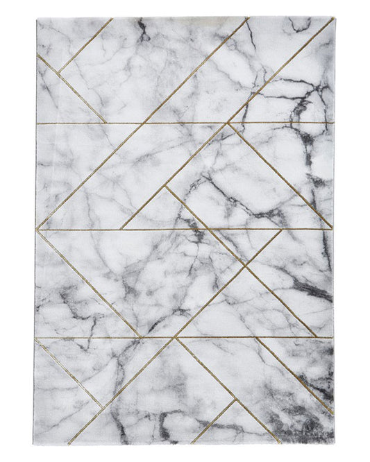 CRAFT 23299 IVORY GOLD MARBLE GEOMETRIC RUG