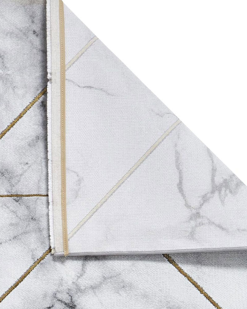 CRAFT 23299 IVORY GOLD MARBLE GEOMETRIC RUG