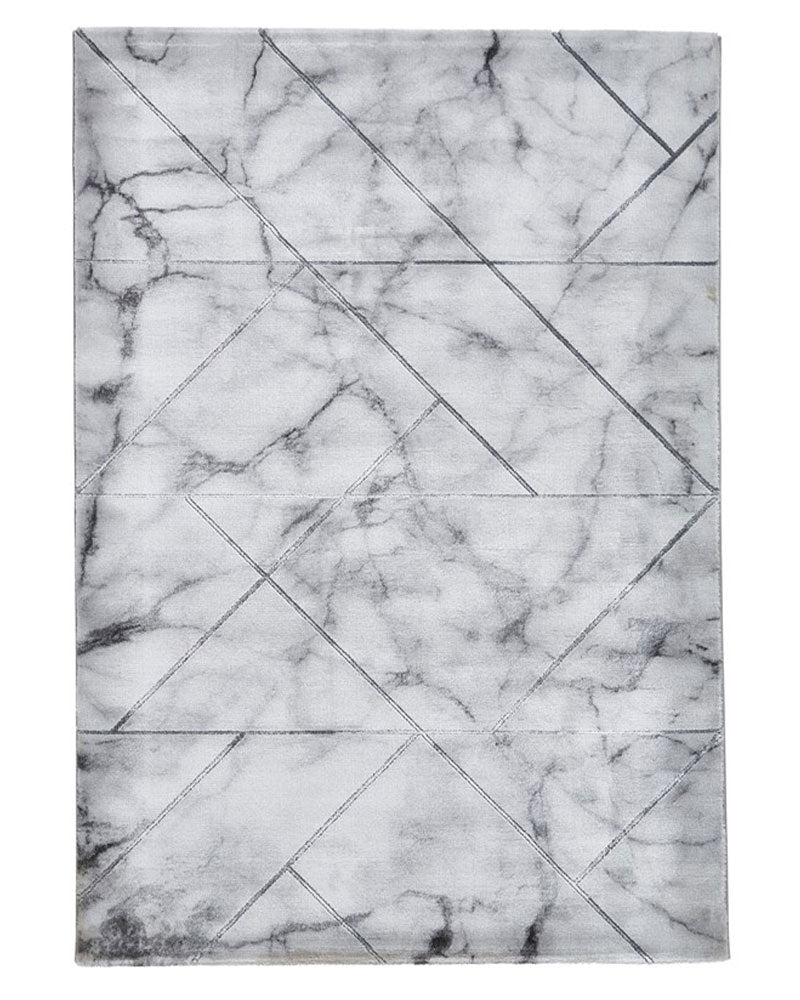 CRAFT 23299 IVORY SILVER GEOMETRIC MARBLE RUG