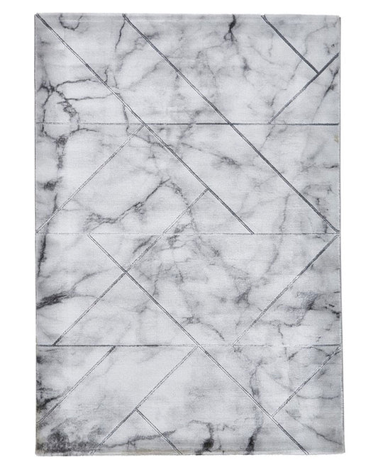 CRAFT 23299 IVORY SILVER GEOMETRIC MARBLE RUG