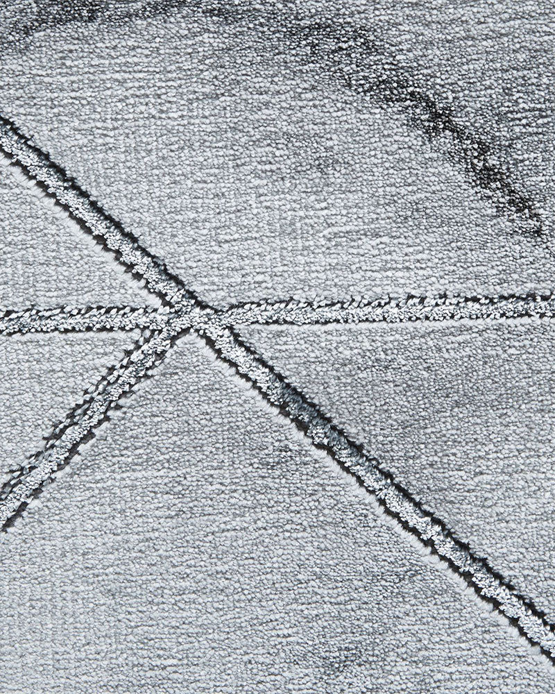CRAFT 23299 IVORY SILVER GEOMETRIC MARBLE RUG