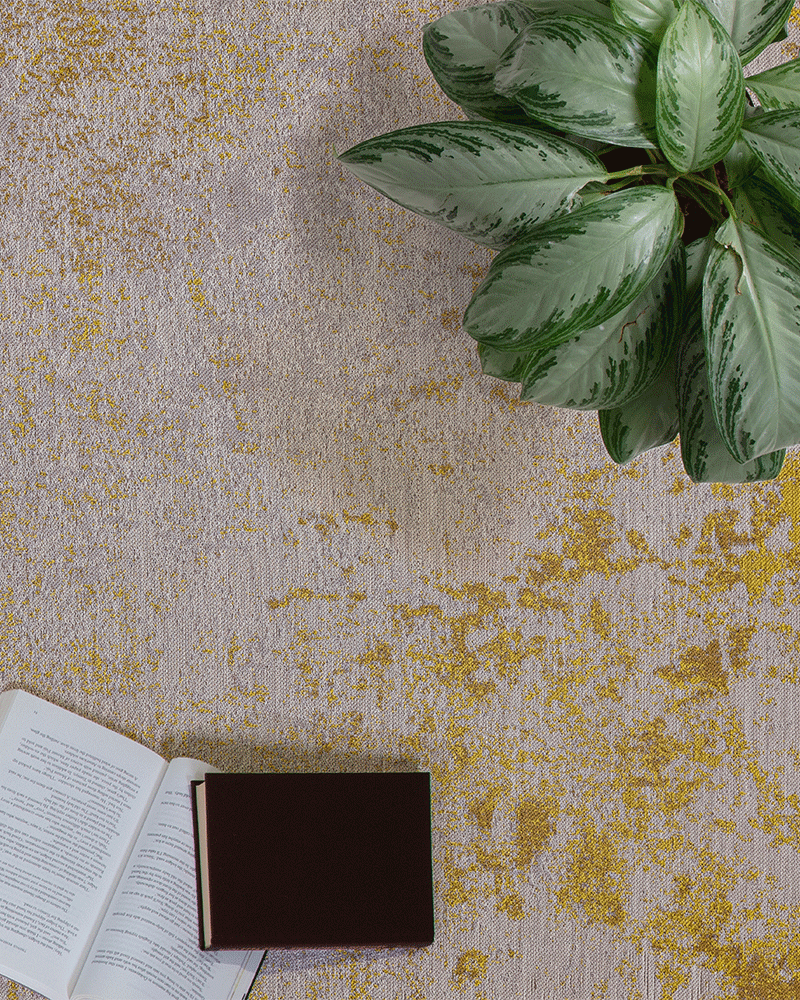 DARA ABSTRACT INDOOR OUTDOOR RUG OCHRE