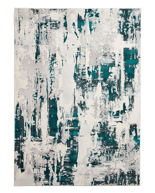 APOLLO GR579 GREY GREEN METALLIC ABSTRACT RUG