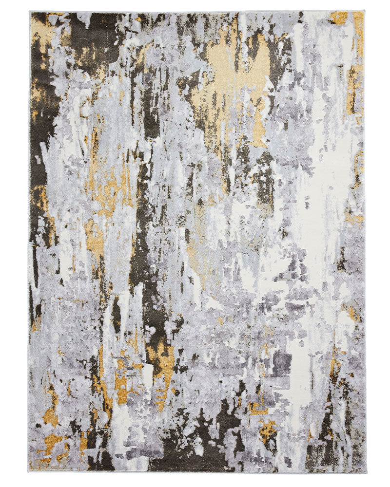 APOLLO GR580 GREY GOLD METALLIC ABSTRACT RUG