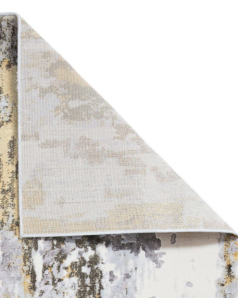 APOLLO GR580 GREY GOLD METALLIC ABSTRACT RUG