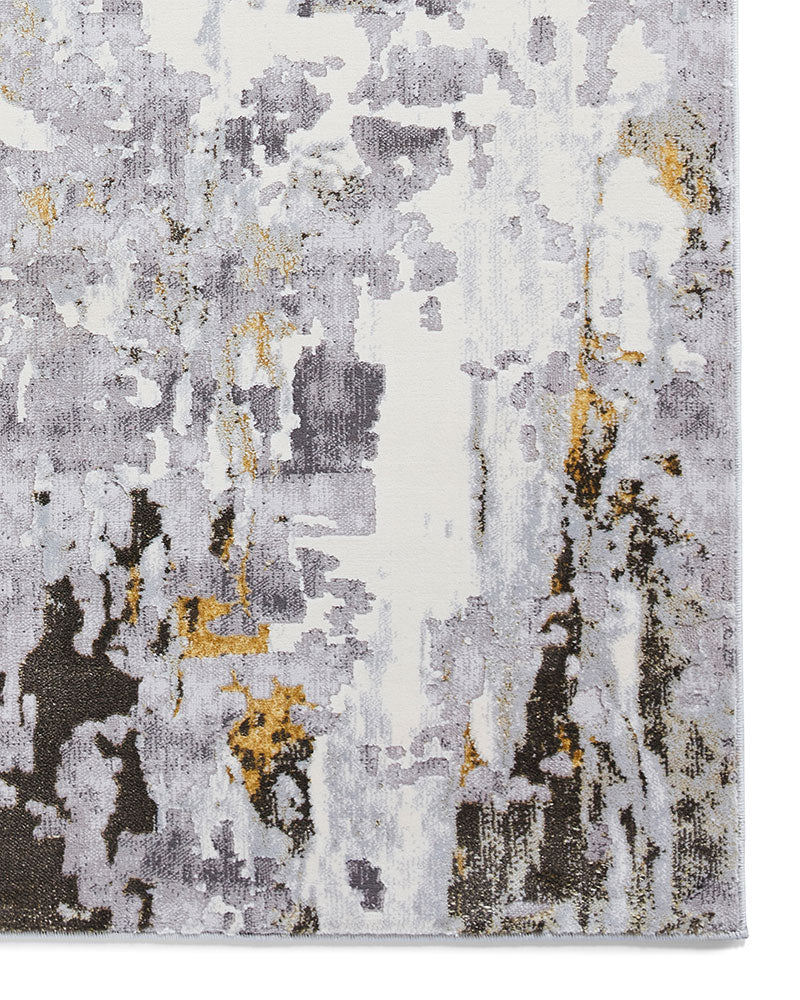 APOLLO GR580 GREY GOLD METALLIC ABSTRACT RUG