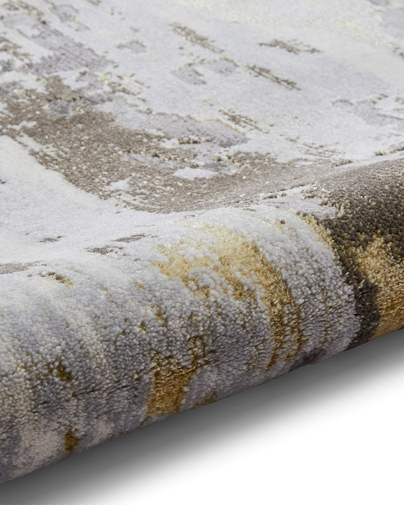 APOLLO GR580 GREY GOLD METALLIC ABSTRACT RUG