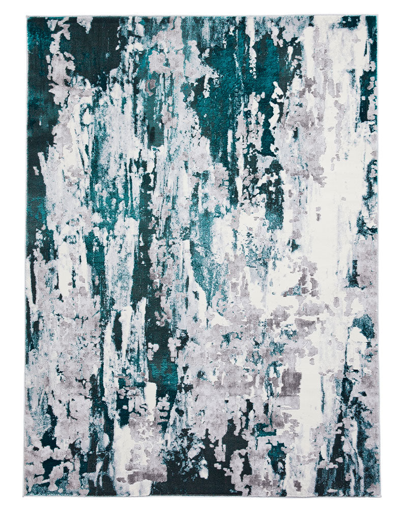 APOLLO GR580 GREY GREEN METALLIC ABSTRACT RUG