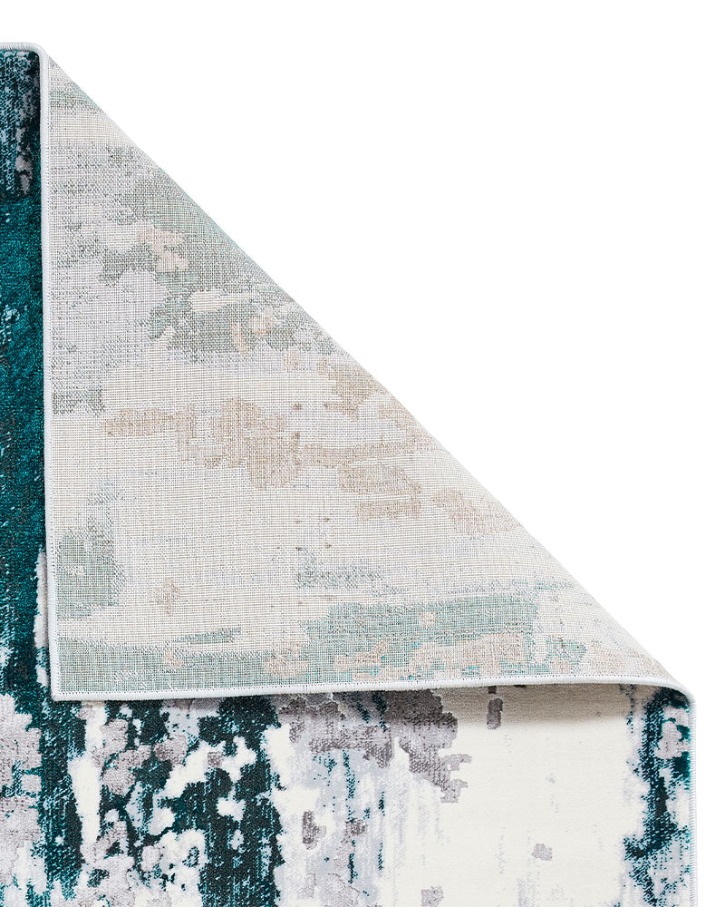 APOLLO GR580 GREY GREEN METALLIC ABSTRACT RUG
