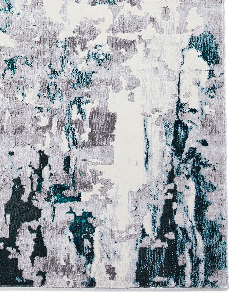 APOLLO GR580 GREY GREEN METALLIC ABSTRACT RUG